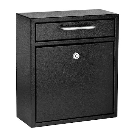 Adiroffice Medium Wall Mountable Mailbox with Key Lock ADI631-05-BLK